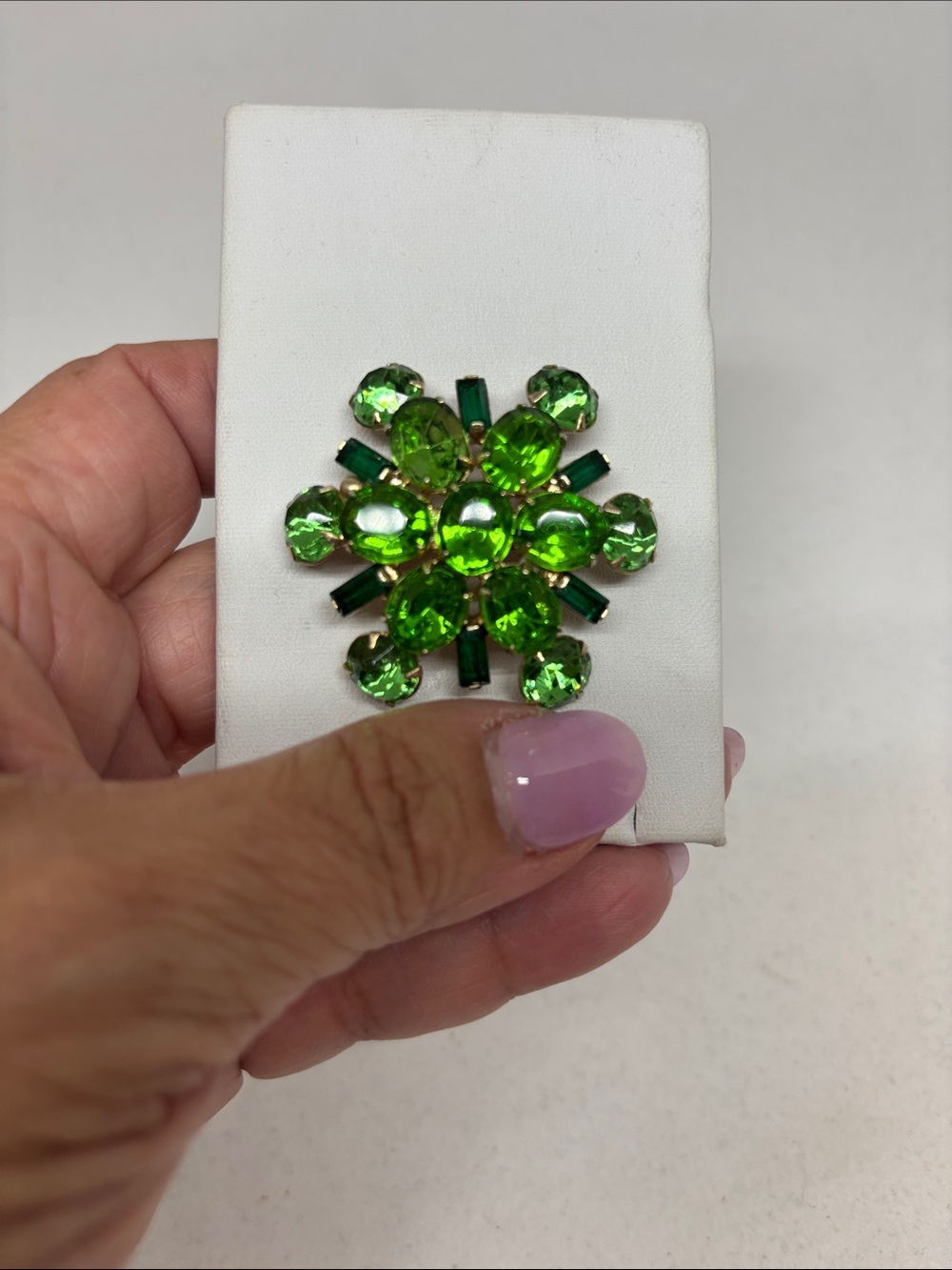 Pretty Shades of Green Rhinestone pin